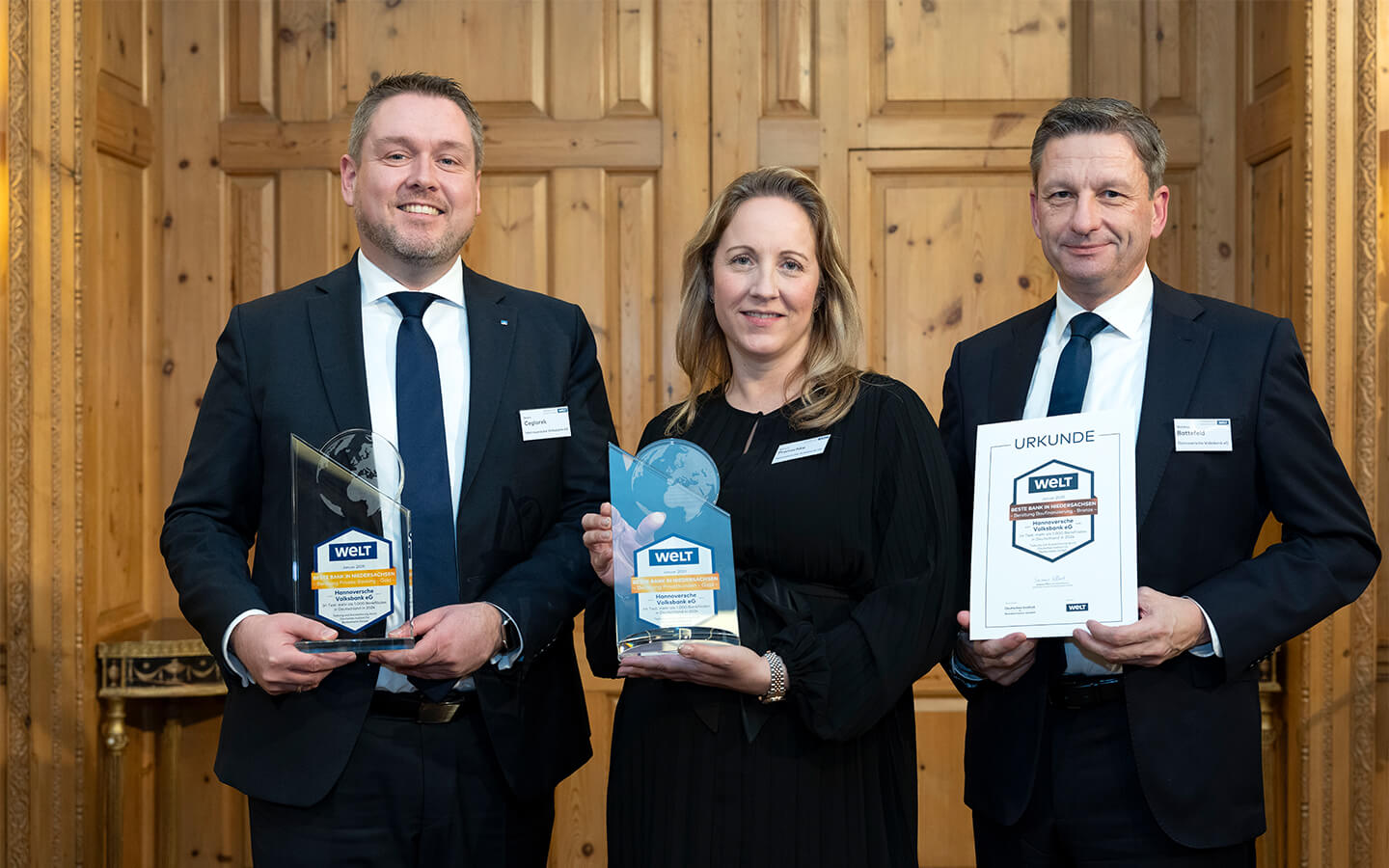 Matthias Battefeld, Melanie Pranksche und Andreu Ceglarek, Hannoversche Volksbank eG